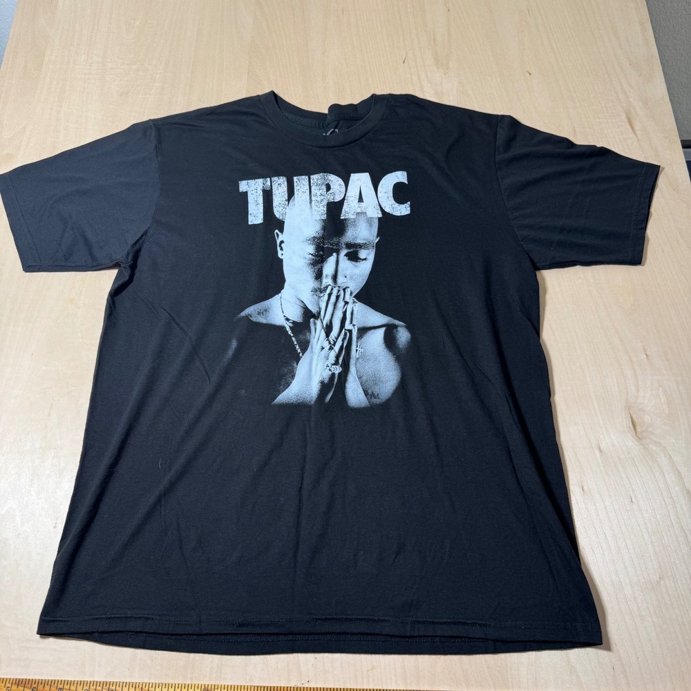 2Pac T Shirt XL Black Mens Short Sleeve Rap Hip Hop Graphic Tee